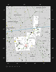 La Nebulosa del Camarón IC 4628 en la constelación de Scorpius 