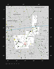 Katkarapusumu IC 4628 Skorpionin tähdistössä (Scorpius)