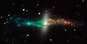 Barevně kódovaný snímek galaxie NGC 4650A pořízený přístrojem MUSE