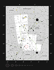 The cometary globule CG4 in the constellation of Puppis