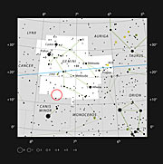 La nebulosa Medusa en la constelación de Géminis 