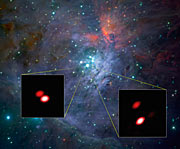 GRAVITY entdeckt, dass einer der Sterne im Orion-Trapez ein Doppelstern ist