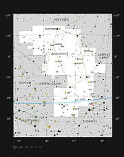 A região de formação estelar Rho Ophiuchi na constelação de Ofiúco