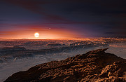 Artist's impression of the planet orbiting Proxima Centauri