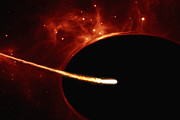 Nahaufnahme eines Sterns in der Nähe eines Schwarzen Lochs (künstlerische Darstellung)