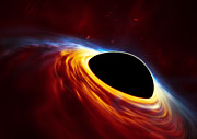 Supermassereiches Schwarzes Loch mit zerrissenem Stern (künstlerische Darstellung)