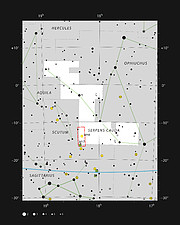 Nebulosorna på gränserna av stjärnbilderna Sagittarius och Ormen