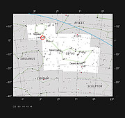 Den aktiva galaxen Messier 77 i stjärnbilden Valfisken