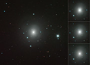 Mosaïque d’images de NGC 4993 acquises par VISTA et montrant l’évolution de la kilonova