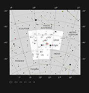 La estrella gigante roja π1 Gruis en la constelación de Grus