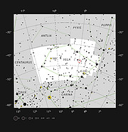 O RCW 38 na constelação da Vela