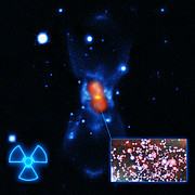 Imagem artística de moléculas radioativas na CK Vulpeculae