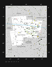 Sagittarius A* i stjernebilledet Sagittarius