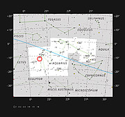 Abell 2597 en la constelación de Acuario