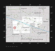 R Aquarii dans la constellation du Verseau