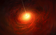 Konstnärlig gestaltning av det svarta hålet i centrum av M87