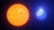 Fläckar på solen och en extrem horisontalgrensstjärna (konstnärlig bild)