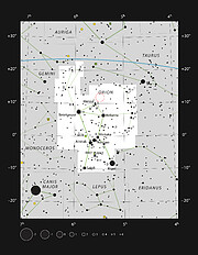 GW Orionis dans la constellation d'Orion
