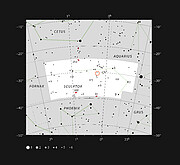 Localização do sistema planetário TOI-178 na constelação do Escultor