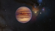 Künstlerische Darstellung eines Einzelgänger-Planeten in Rho Ophiuchi
