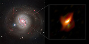 Messier 77 galaksi ja lähikuva aktiivisesta keskustasta