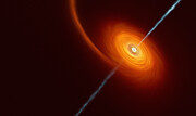 Vue d'artiste d'un trou noir avalant une étoile