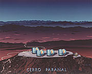 Artist's impression of the VLT observatory at Paranal
