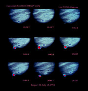 Snímky dopadu fragmentu komety Shoemaker-Levy 9 na Jupiter
