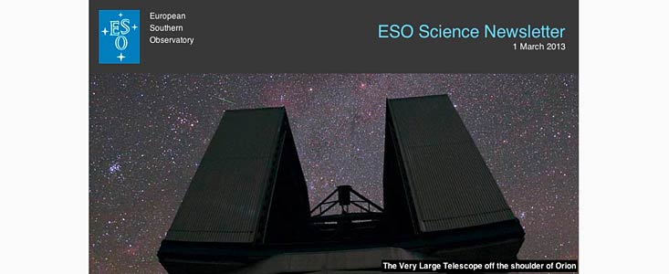 ESO science newsletter