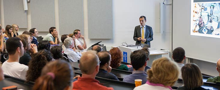 ESA’s astronaut Pedro Duque addresses the audience at ESO