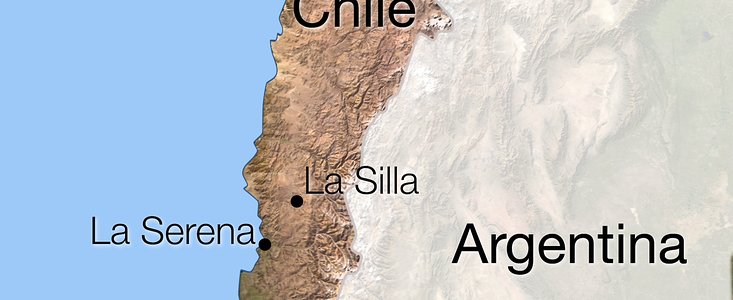 Mapa do Chile que mostra a localização do terramoto de 16 de setembro de 2015