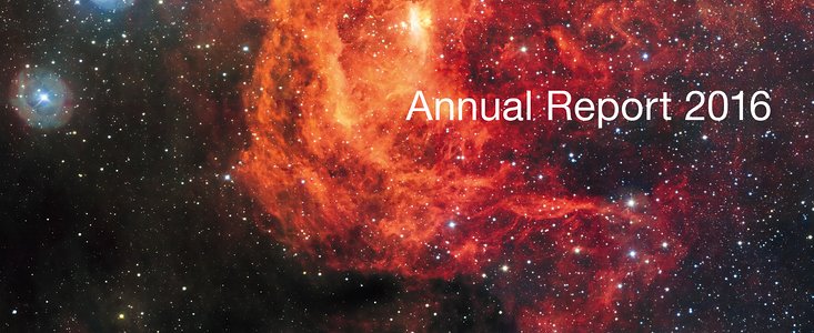 Copertina del report annuale dell'ESO per il 2016