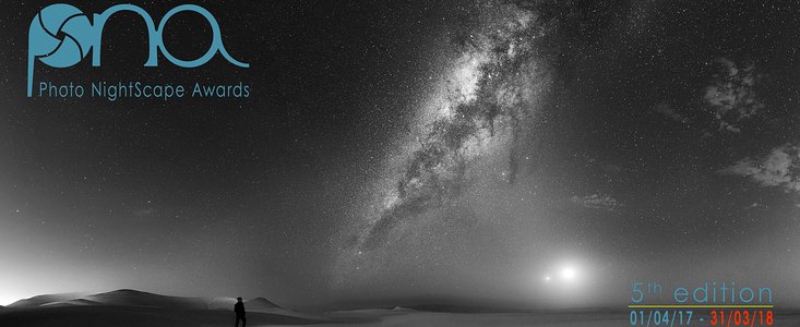 Entrada do Concurso de Fotografia Noturna: Conjunção humana, Via Láctea, Lua e Vénus