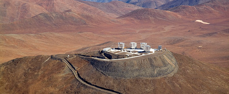 Vista aérea do Cerro Paranal