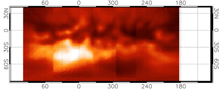 Map of Titan's surface features