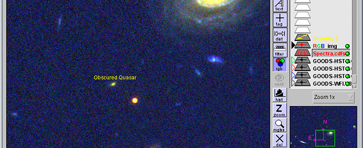 AVO windows with obscured quasar image
