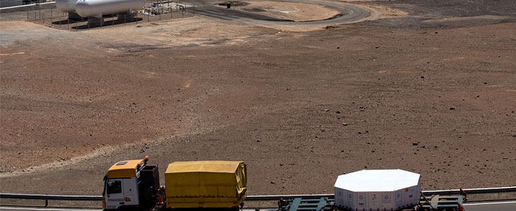 Llegada del espejo VISTA a Paranal