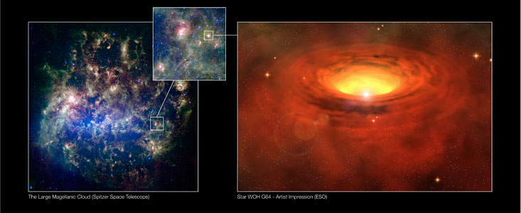 A thick belt around a massive star in another galaxy