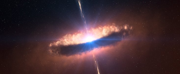 A disc around a massive baby star (artist's impression)