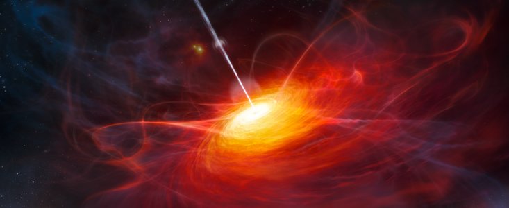 An artist’s rendering of the most distant quasar