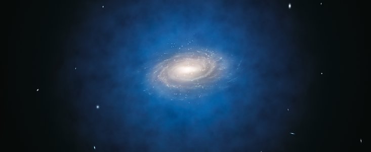 Artist’s impression of the expected dark matter distribution around the Milky Way