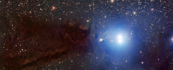 La nube oscura Lupus 3 e le stelle giovani e calde ad essa associate