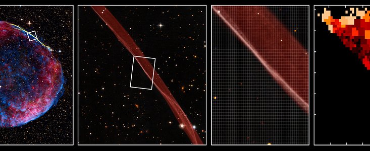 VLT/VIMOS-waarnemingen van het schokgrond van het restant van supernova SN 1006