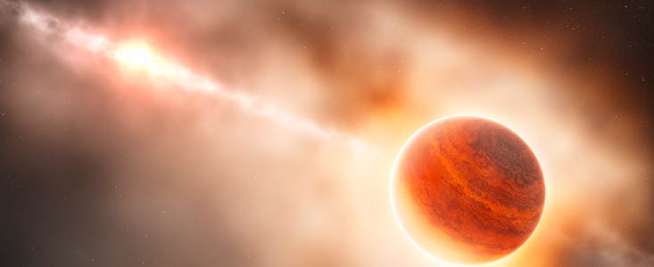 Představa obří plynné planety formující se v disku kolem kvězdy HD 100546