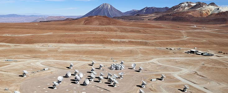 ALMA array from the air