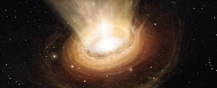 Impresión artística de los alrededores del agujero negro supermasivo en NGC 3783