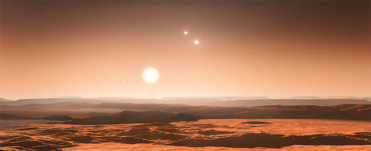 Artist’s impression van het Gliese 667C-stelsel