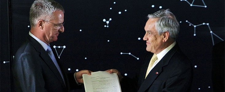 Chilean President visits Paranal to announce the transfer of the land for the E-ELT