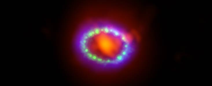 Yhdistelmäkuva supernovasta 1987A