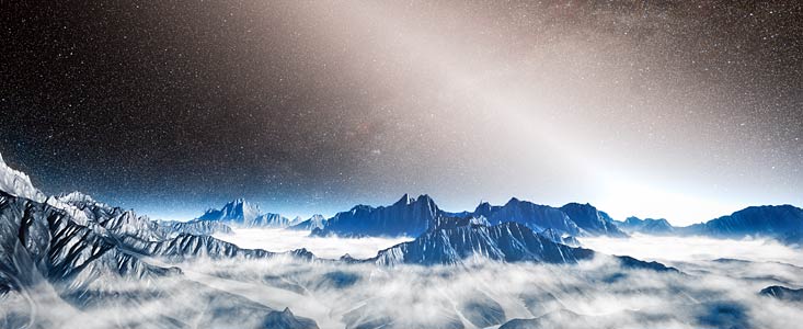 Artist’s impression of bright exozodiacal light